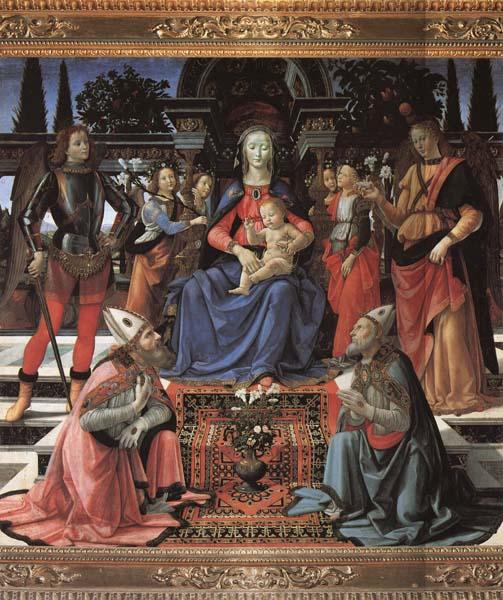 Domenicho Ghirlandaio Thronende Madonna mit den Erzengeln Michael und Raffael sowie den Bischofen Zenobius and justus oil painting image